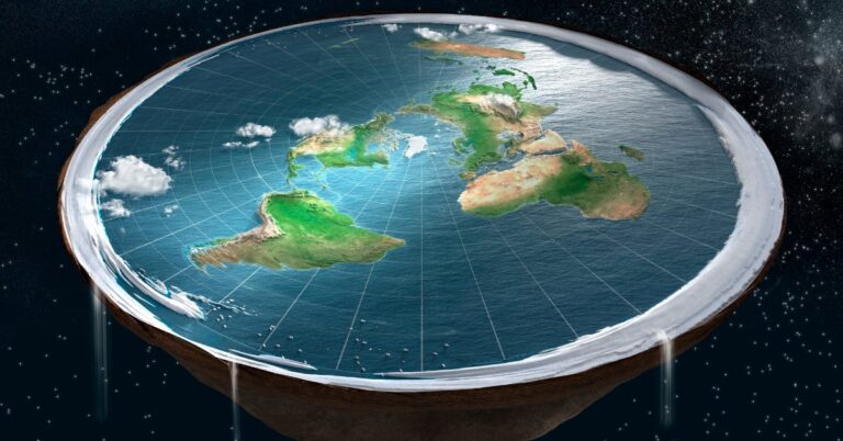 A depiction of the Flat Earth model.